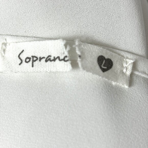 Soprano White Sheer Shell with Jeweled Neckline - Picture 8 of 8